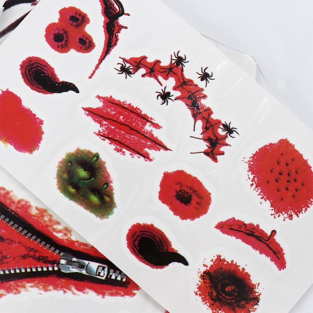 Skin Decoration Body Art Party Temporary Tattoos Horror Scar Halloween Tattoo Stickers Fake Tattoo