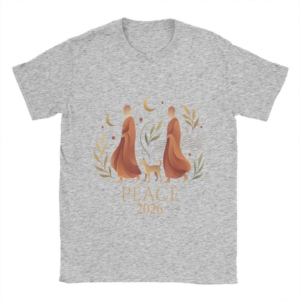 Unisexs TShirts Peace Walking Monks Crazy 100 Cotton Tee Shirt Short Sleeve T Shirts Crewneck Clothes New Arrival