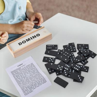 Набор домино Double Six, веселая и увлекательная настольная игра, портативная классическая настольная игра в деревянном футляре для