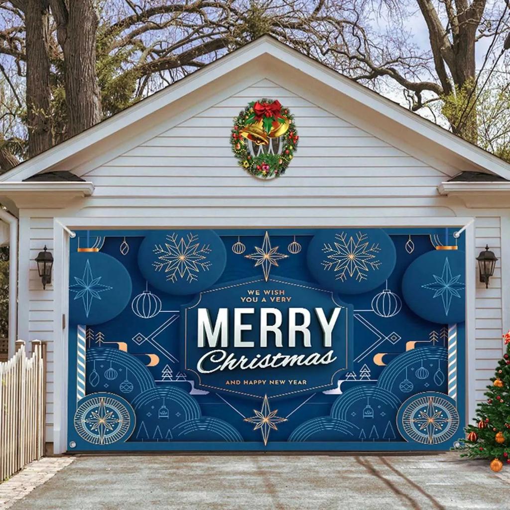 2026 New Luxury Designer Decoration Outdoor Banner Merry Christmas Garage Door Cover Home Year Decor Backdrop Wall Background Free Shipping y