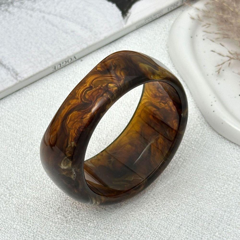 Green Resin Bracelets Irregular Women Bangles Vintage Chunky Bangles Gifts