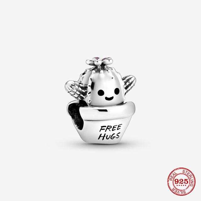 Новые бесплатные объятия кактус колесо обозрения собака кошка крест DIY бусины подходят подвески из стерлингового серебра 925 пробы браслет с бусинами ювелирные изделия своими руками 2022