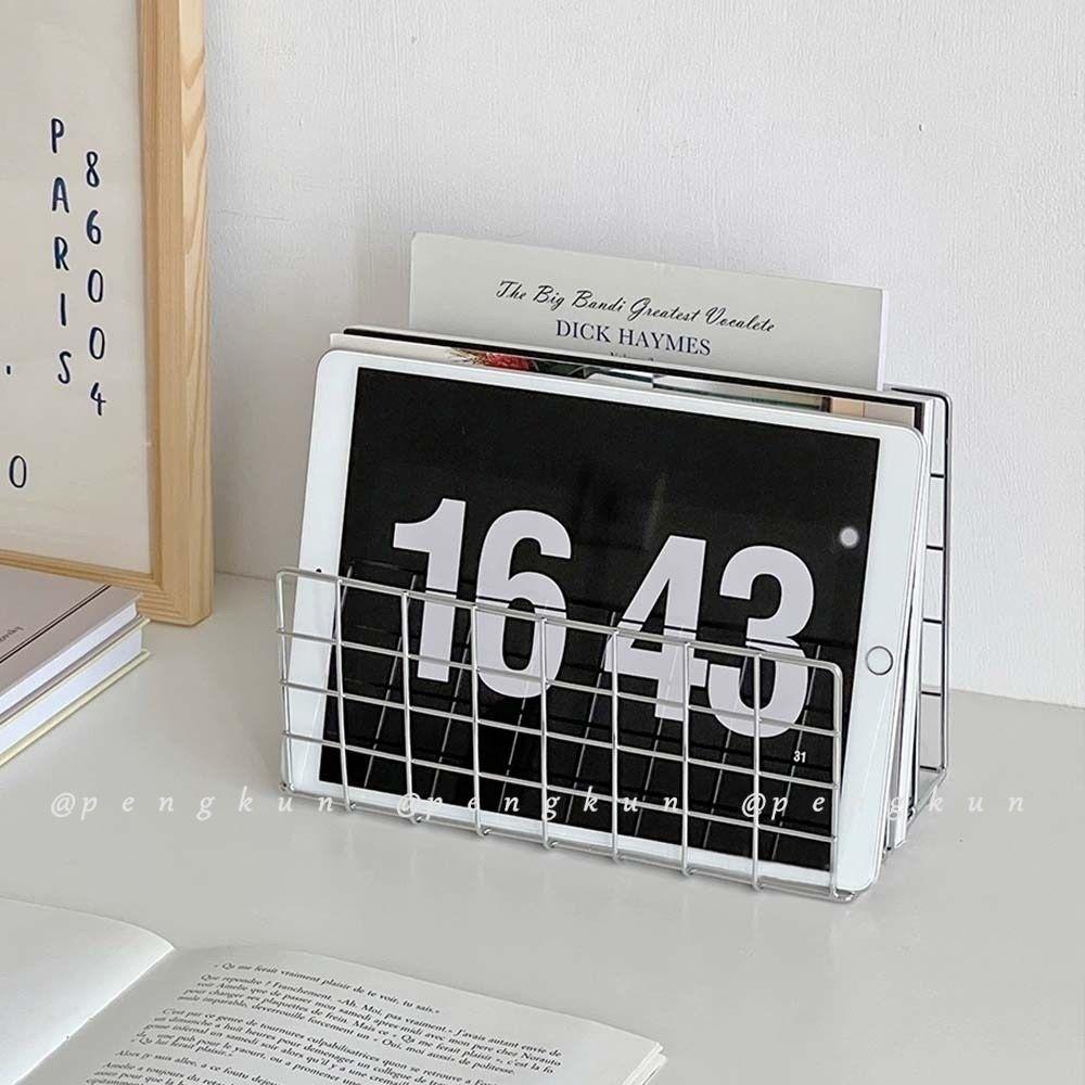 1 шт. Трехъярусная железная полая книжная полка для журналов, держатель для хранения газет, органайзер, книжная полка, домашняя полка, корзина для хранения