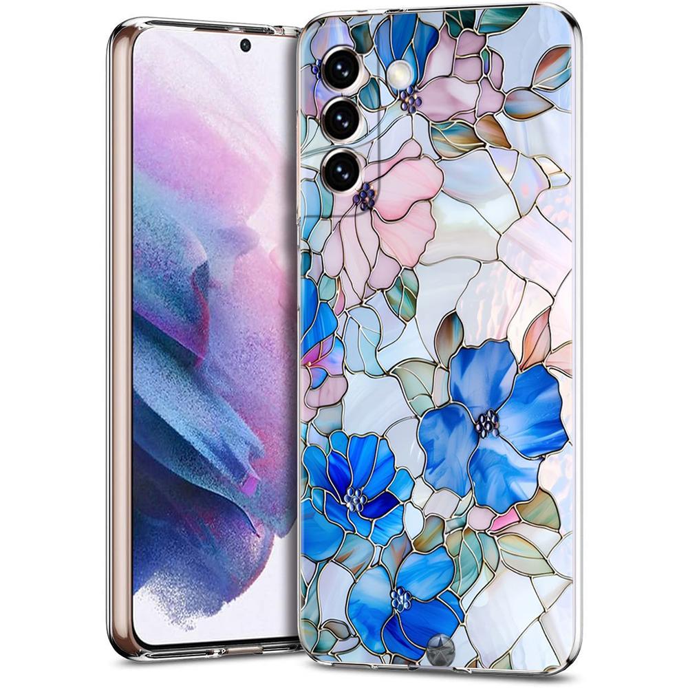 Прозрачный чехол-бампер для Samsung Galaxy S25 S24 S23 S22 S20 S21 FE Ultra S24 S23 S10 S10E Plus 5G Модный цветочный узор