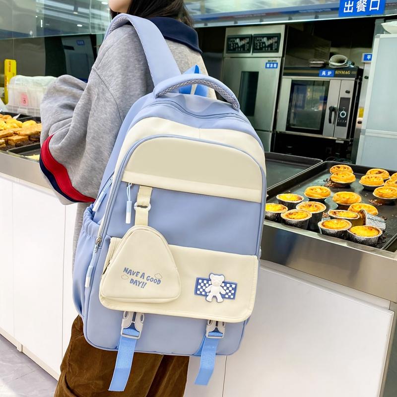 Комплект из четырех рюкзаков в студенческом стиле для женщин, рюкзак для старшеклассников, большая вместимость, школьная сумка