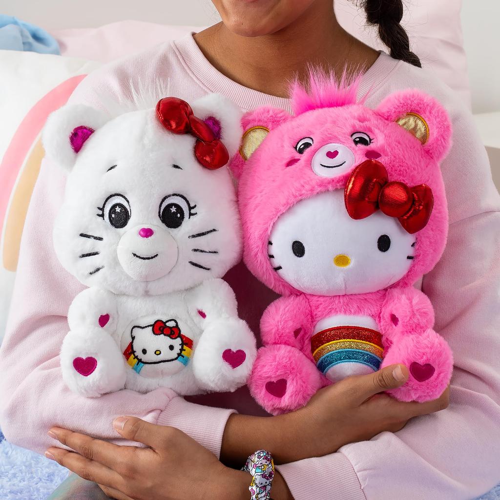 Care Bears Hello Kitty Loves Cheer Bears Collectible Plush Soft and Cuddly 10-Inch 2-Pack - Material!
