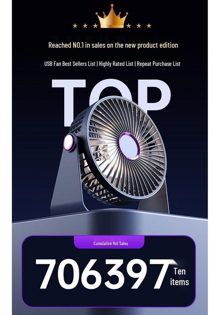 Silent USB Desktop Fan for Dorms and Offices