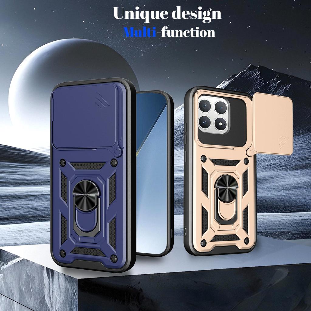 Слайдерная крышка камеры для Xiaomi Poco F8 Pro со подставкой, противоударный чехол для телефона