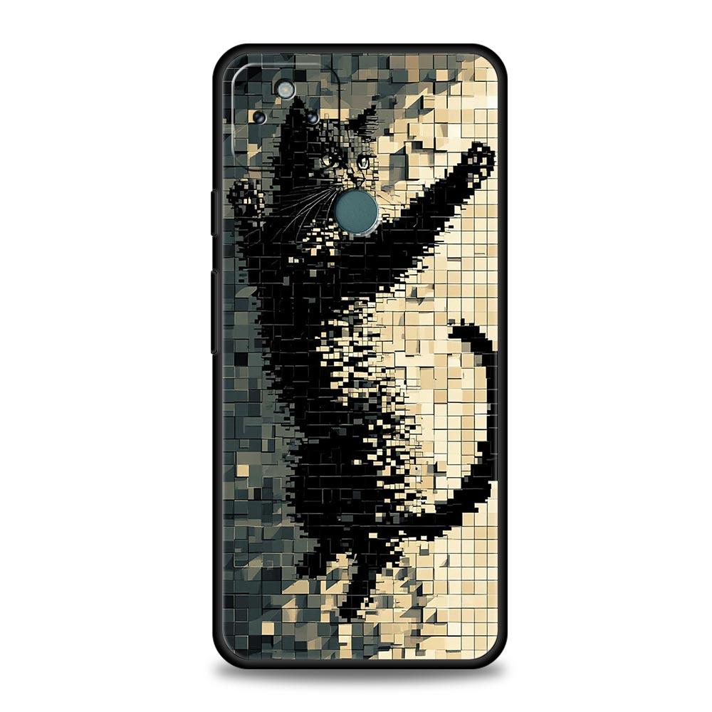 Милый Чехол-Крышка для Телефона с Кошкой для Google Pixel 10 9 8 7 6 9A 8A 7A 6A Pro Ударопрочный Мягкий ТПУ 9 Pro XL Оболочка Capas Fundas Coque Сумки