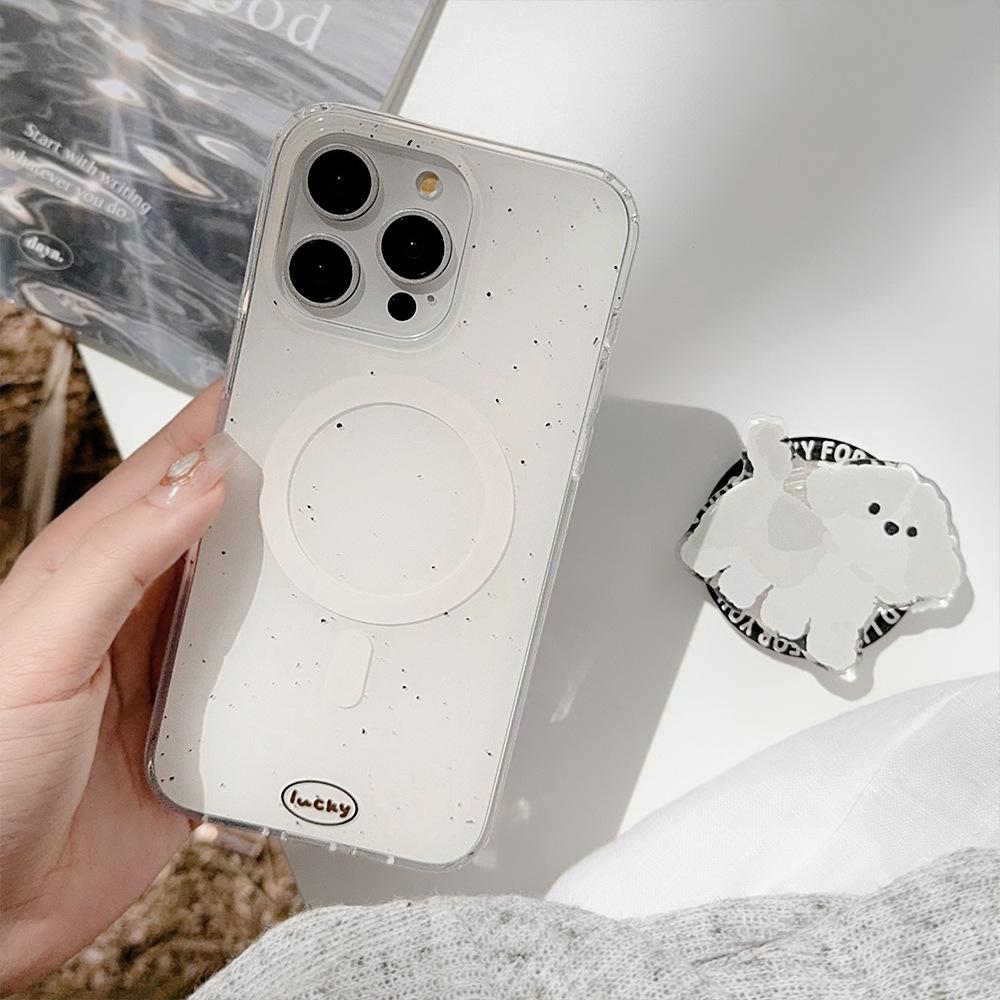 Двухслойный чехол для iPhone 15 Pro Max с магнитной присоской Imd, подходит для 1316 Ink Splash Dog