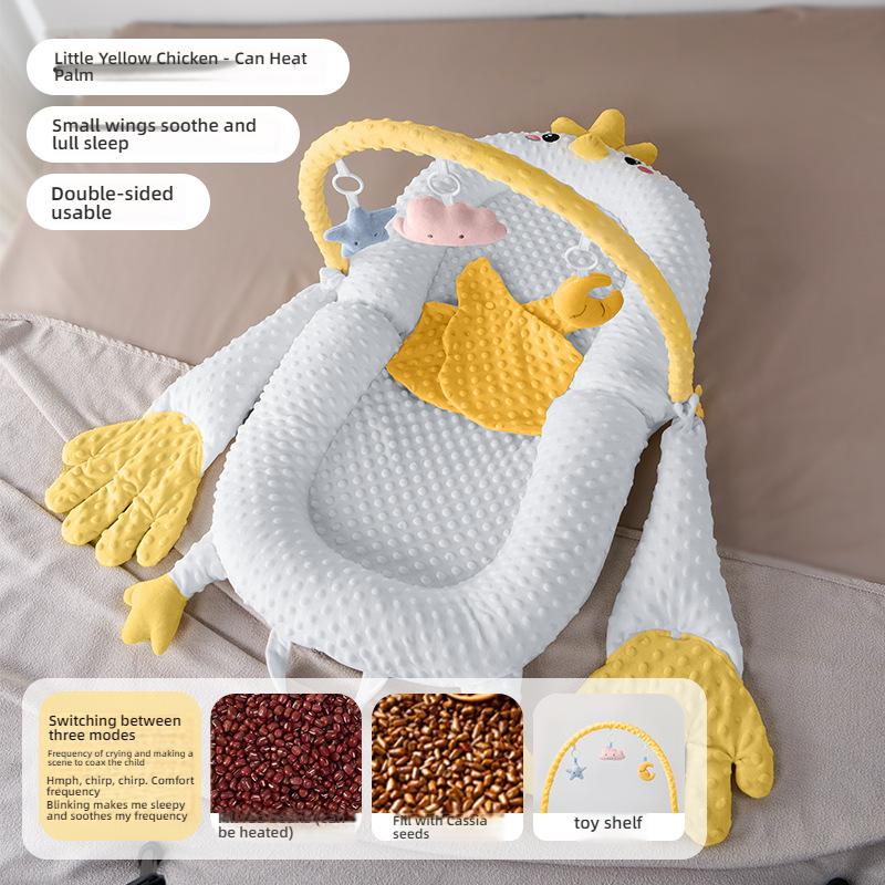 Успокаивающая кроватка для новорожденных с наклонной подушкой и подставкой для ног и стойкой для игрушек для комфортного гнездышка