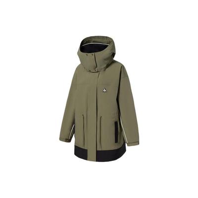 Подкладка Фитнес Серия Цвет Блок Буквы Принт Куртка Молния Капюшон Женские Куртки Зеленый AEMR002-3