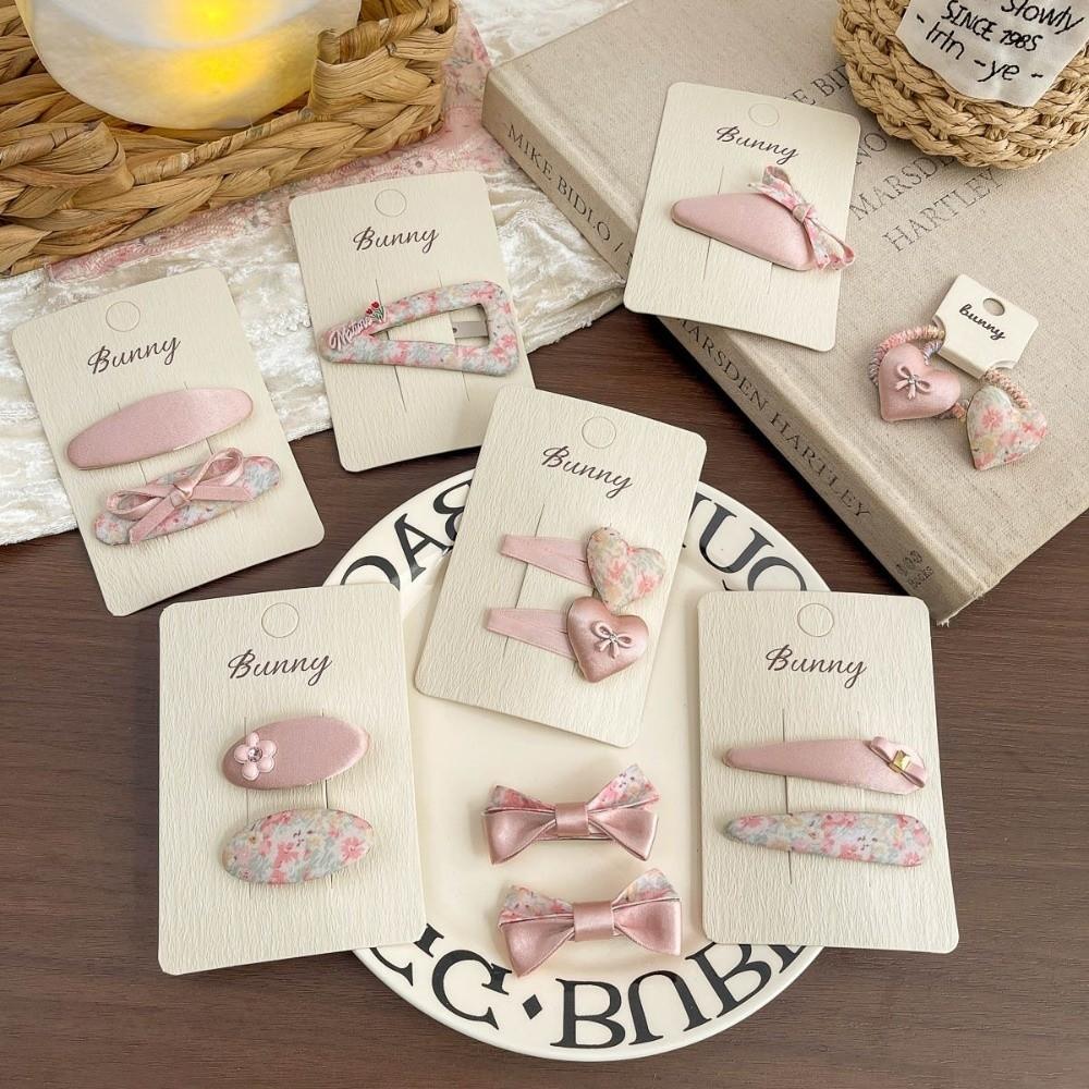 1/2 Pcs Bowknot Design Bangs Hair Clip Floral Pattern Floral Hair Clips Ponytail Headband for Girls