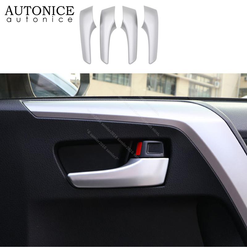 4pcs Carbon Fiber Color Inner Door Open Handle Cover for Toyota RAV4 2013 2014 2015 2016 2017 2018