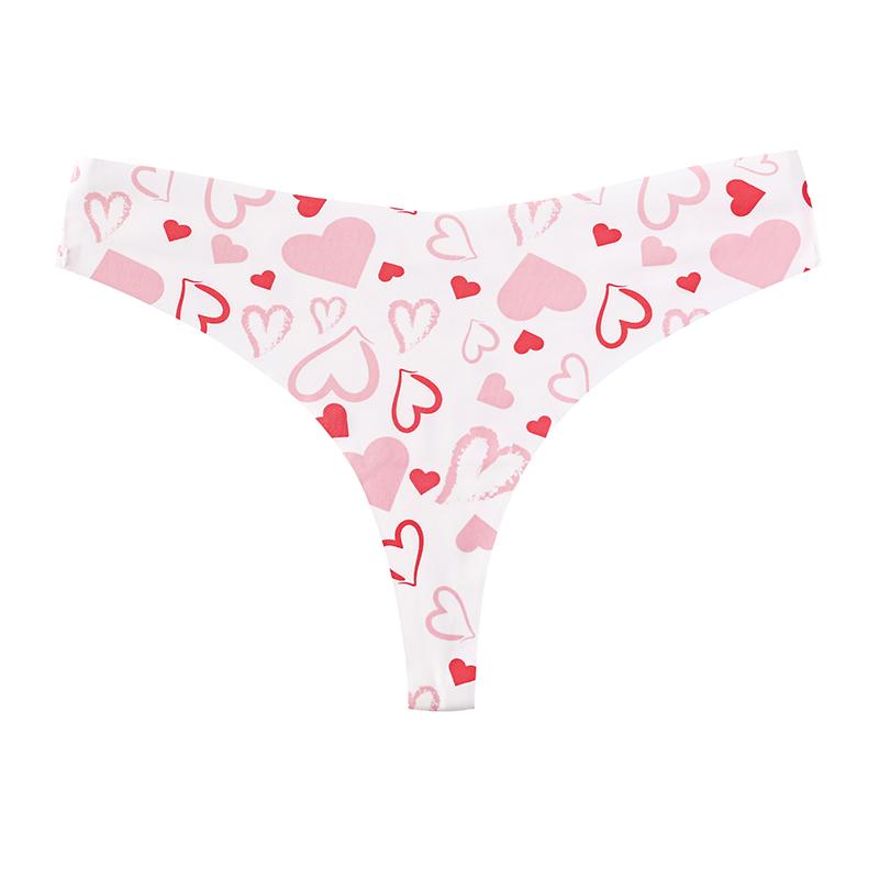 TERMEZY Женские сексуальные бесшовные стринги с низкой посадкой и принтом в виде сердца, дышащие облегающие трусики для йоги