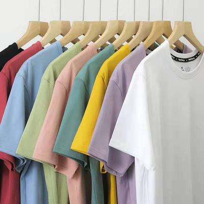 Zirunking Летние футболки унисекс женские/мужские футболки в английском стиле, простые однотонные хлопковые футболки с круглым вырезом, базовая футболка Harajuku Camisetas Verano Mujer 2021 ICON220g