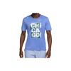 Футболка для бега с круглым вырезом и коротким рукавом, с принтом логотипа и буквами, мужская, цвет синий FD2689-450