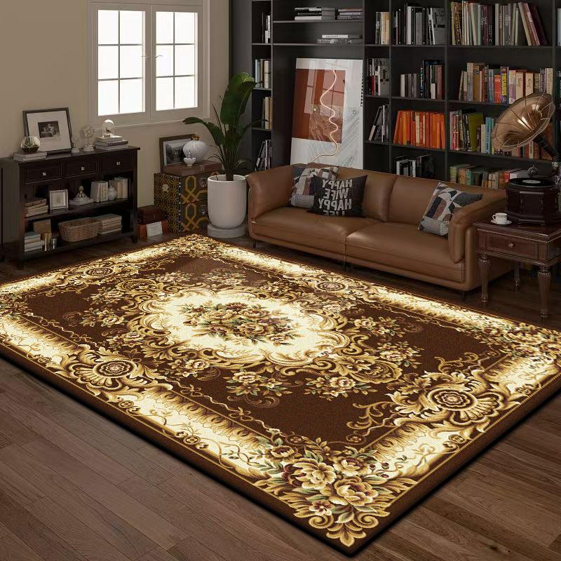 Living Room Rug European Style Large Size Coffee Tables Mat Non-slip Room Decoration Aesthetic Bedroom Carpet Machine Washable
