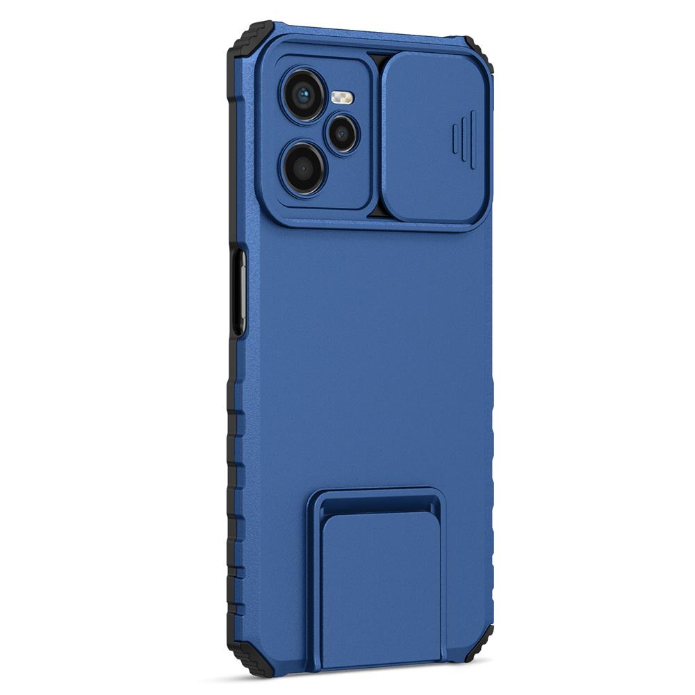 KEYSION Shockproof Case for Realme C35 C31 C21Y C25S C20 15 C11 2021 Push Pull Camera Protection Stand Phone Cover for OPPO A16K