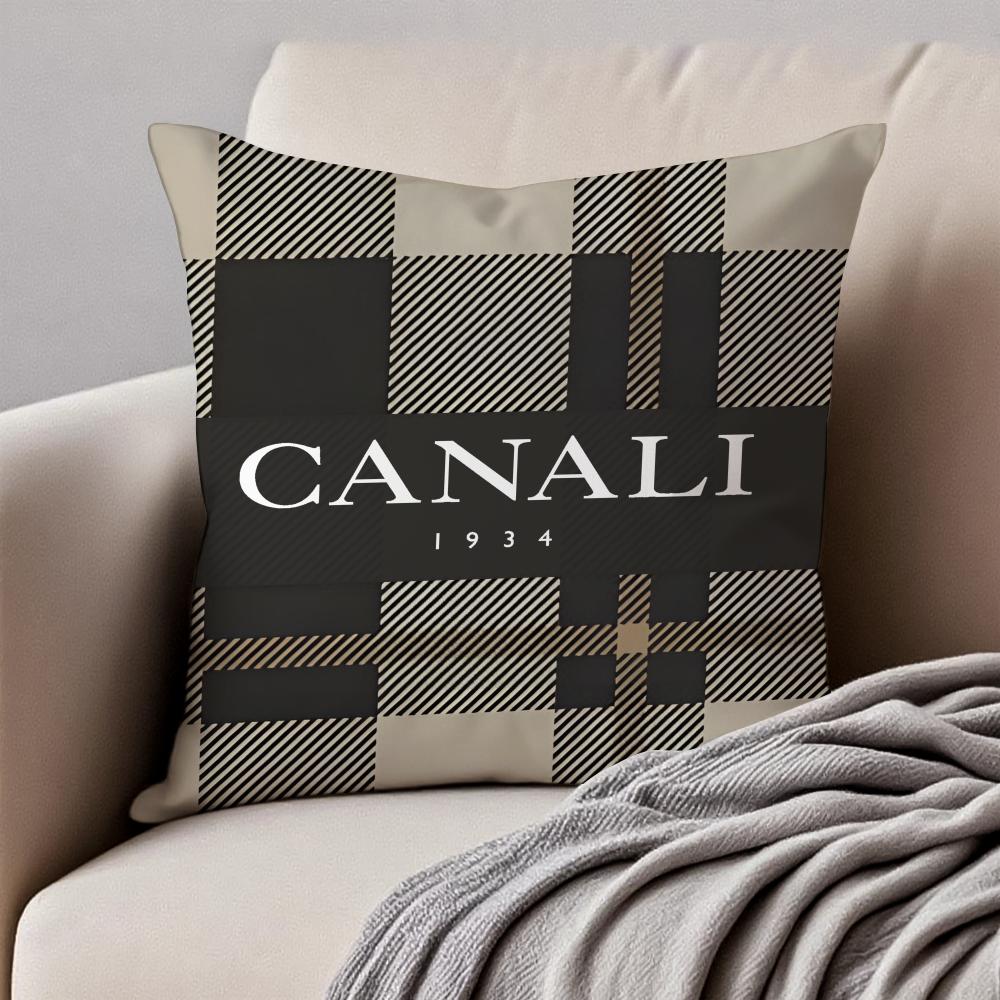 Classic Italian Brand CCanali Cushion Cover Pillowcase Antidustmite Invisible Zipper Short Plush Sofa Cushion