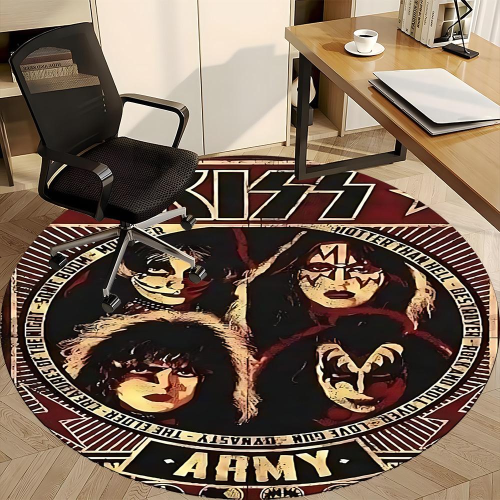 1 шт. Круглый ковер KISS Army для офиса, под офисные стулья, для спальни, гостиной, домашний декор a1016270