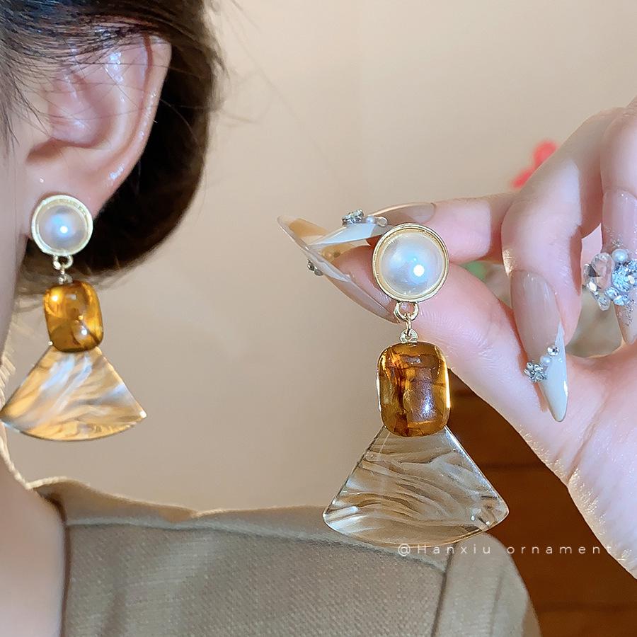 Серьги-подвески Геометрические с бантом Сердце леопарда Серебряная игла - Трендовый корейский стиль для женщин