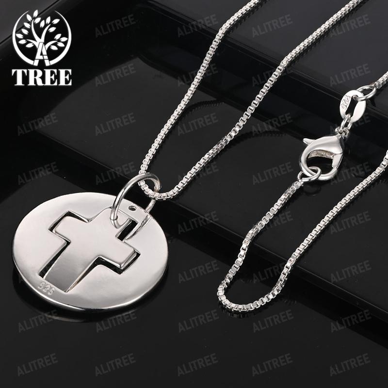 925 Sterling Silver Heart Cross Flower Notes Pendant Necklace Women Fine Jewelry Accessories Engagement Wedding Party Gift