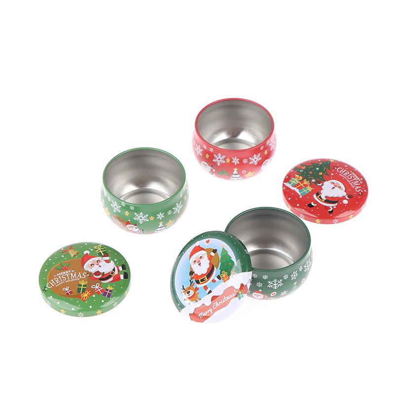 1Pcs Christmas Gift Box Metal Tin Candy Cookie Packaging Box Containers Kids New Year Gift Decor Xmas Party Supplies Navidad