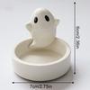Cute Ghost Candle Holder Ceramic Ghost Pumpkin Candlestick Ornaments Candy Storage Tray Desktop Ornaments Halloween Party Decor