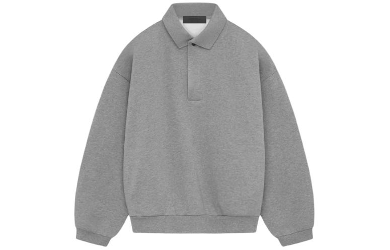 Мужская футболка-поло с длинным рукавом Fear of God Essentials 'Dark Heather Oatmeal'