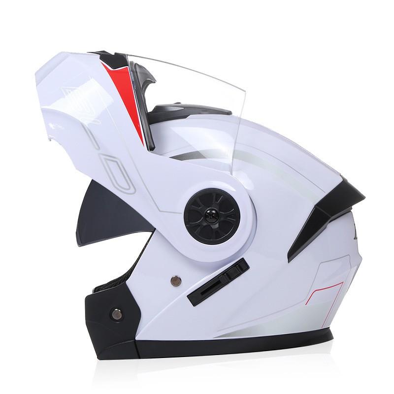 Full Face Motorcycle Helmet With Dual Visors Flip-Up Design Scooter E-Bike Riders