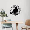 1pc Cat Wreath Wall Art Metal Black Cat Wreath Ornament for Front Door, Stylish Cat Door Hanger, Ideal Black Cat Wall Sign