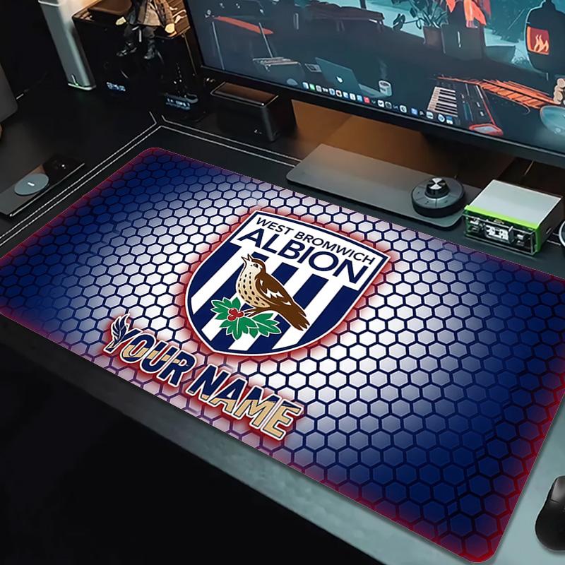 Custom Name West Bromwich Albion Print  Cushion Non-slip Laptop Tablet Big Mousepad XXL Mat Mini PC Playmat With Lock edge