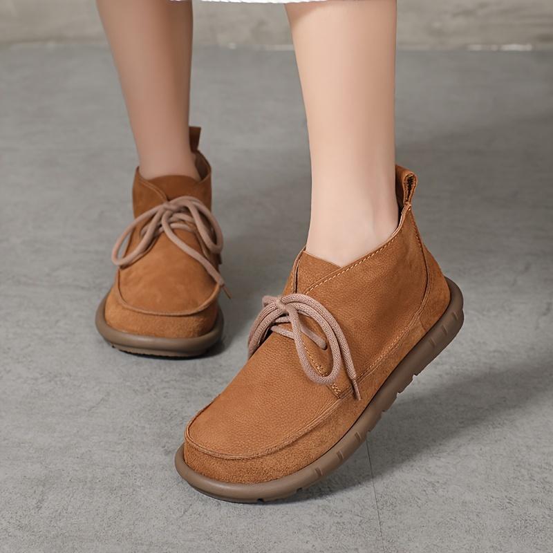 Женские короткие ботинки из кожи, Мягкая подошва, Мягкая поверхность, Супер удобные, Большая подошва, Широкая стопа, Тонкие, Модные, Универсальные повседневные короткие ботинки, Ботинки Мартинс