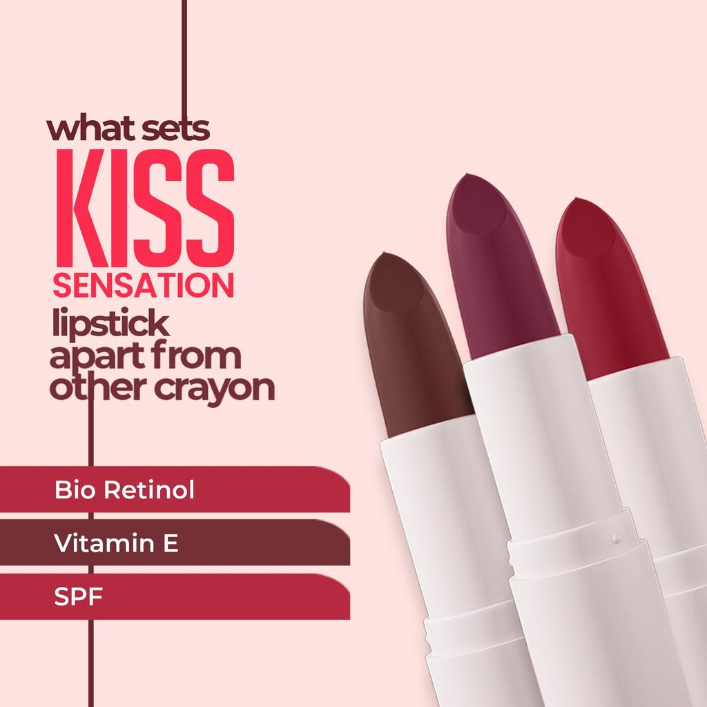 Помада Juice Kiss Sensation с пользой биоретинола и защитой от УФ-лучей SPF 15