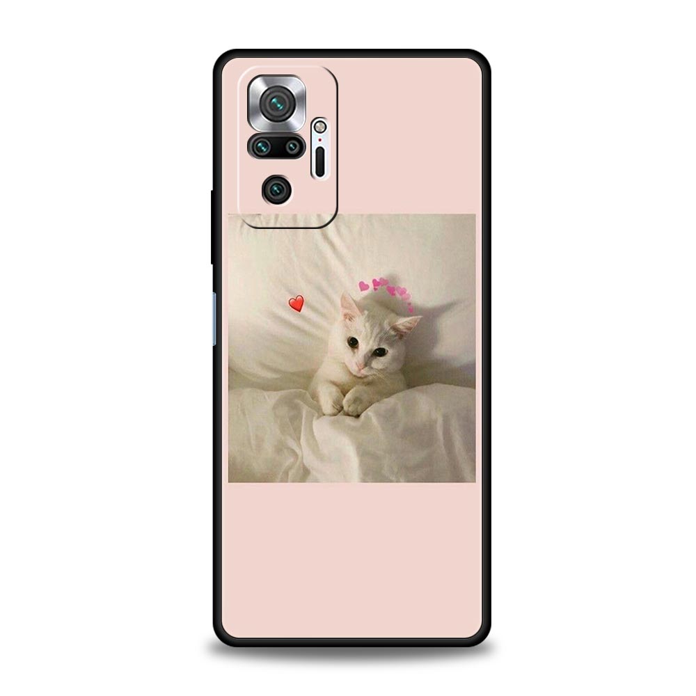 Cute Cat Phone Case For Xiaomi Redmi Note 13 12 5G 11 10 Pro Plus 4G 9S 9 8 7 9T 13C 10C 9C 9A Soft Silicone Cover
