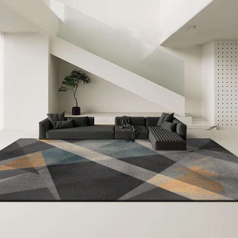 Simple Style Geometric Carpet Living Room Modern Decoration Large Area Non-slip Rugs Bedroom Bedside Tatami Soft Mat Washable