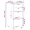 Mobile Drawer Cabinet MOSS Honey Brown Solid Pine Wood
