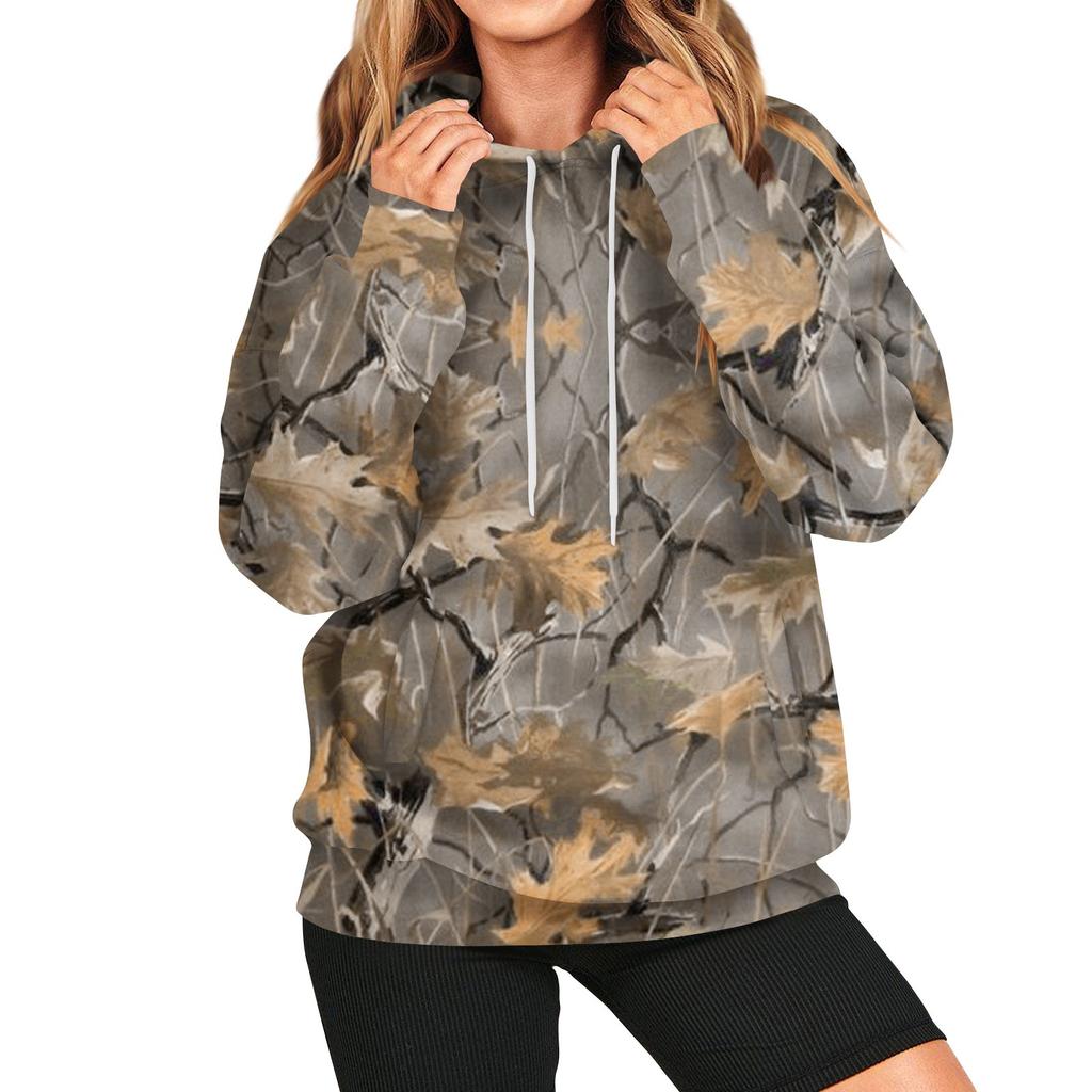 Женская мода повседневная универсальная повседневная толстовка с рисунком повседневная с длинным рукавом уличная камуфляжная толстовка с длинным рукавом с принтом