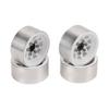 4 Pcs 1in RC Wheel Hub Lightweight Universal RC Car Replacement Metal Wheel Rims for Upgrade White
