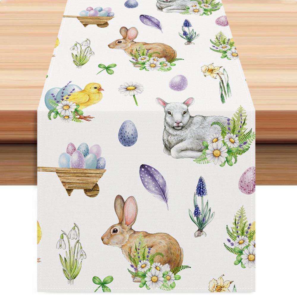 Прямоугольная пасхальная скатерть, длинная пасхальная скатерть для обеденного стола