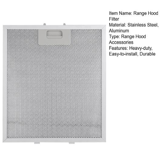 Замена фильтра вытяжки 12,6x10,24 дюйма, алюминиевая сетка, жироулавливающий фильтр для кухни, вытяжной вентилятор, вытяжка, вентиляционный фильтр