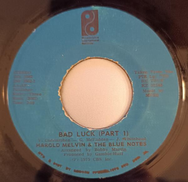 7-дюймовая пластинка HAROLD MELVIN THE BLUE NOTES Bad Luck Part 1 2 ZS83562 Филадельфия В 1975 году Ямайка SoulFunk Б/у