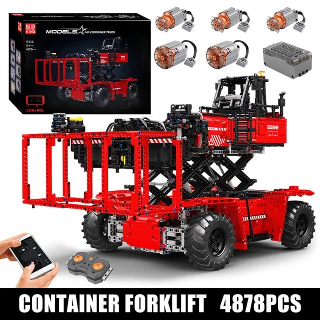 MOULD KING 17029/17030 Набор моделей для сборки контейнеровоза с ножницами Технический радиоуправляемый автомобиль для взрослых Для детей Подарок на день рождения
