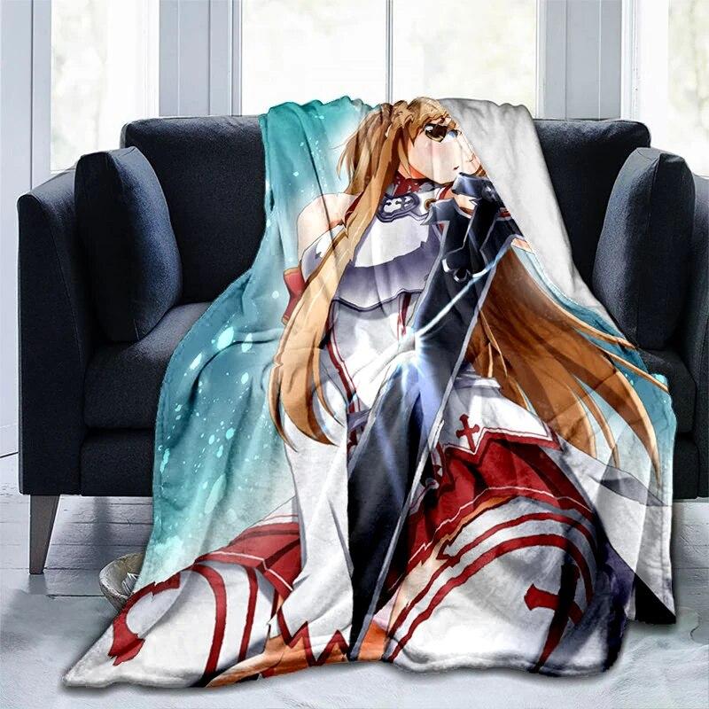 Популярное аниме SAO Sword Art Online, аниме, современное одеяло Gedruckt Bettdecke Geschenk, фланелевые мягкие плюшевые одеяла для дивана-кровати