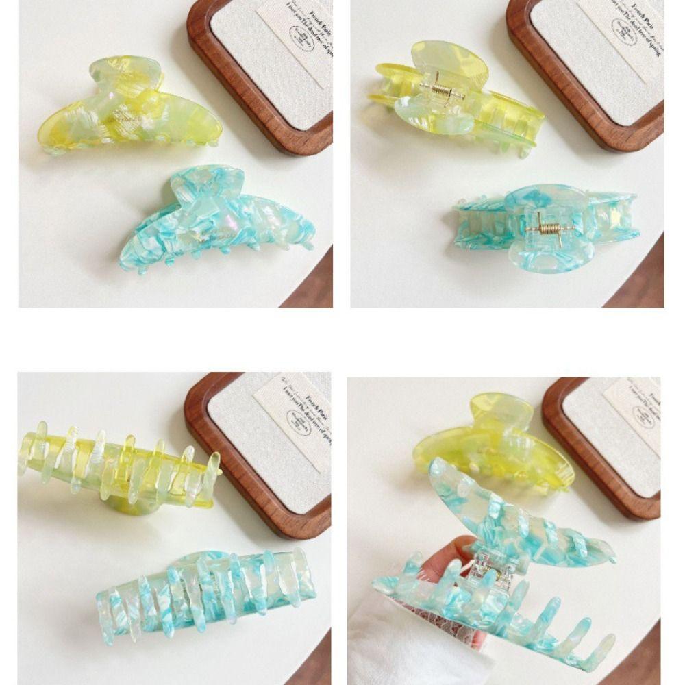 Acetic Acid Irregular Pattern Shark Clip Fresh Flower Hair Claw Sweet Acetate Hair Claw Streetwear