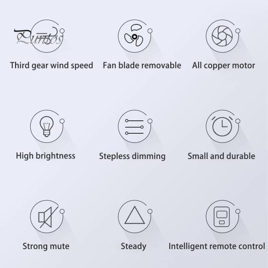 Потолочный вентилятор с бесщеточным двигателем, пульт дистанционного управления, регулировка яркости, энергосбережение, тихая работа, небольшой электрический потолочный светильник с вентилятором