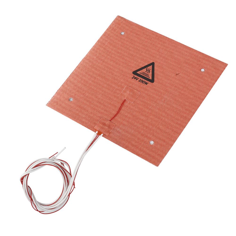 200W 24V 235*235mm High Temperature Resistance Silicone Heated Bed Heating Pad for 3D Printer