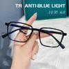 Anti -Blue Ligth Myopia Glasses Transparent Square Frame Women Men Tr90 Computer Glasses Unisex Prescription Optical Glasses -6 .0