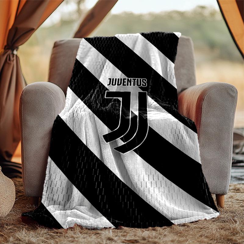 Juventus Football Flannel Blanket Soft Warm All-Season Throw, Design for Camping, Car Travel, Hiking Sofa, Bed, Office Perfect Gift for Parties